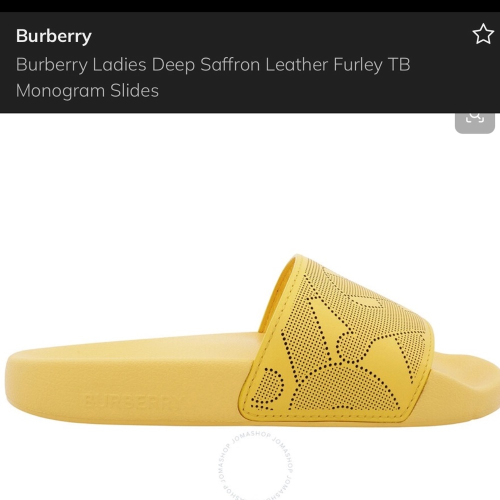 Burberry Mustard Yellow Perforated Slides